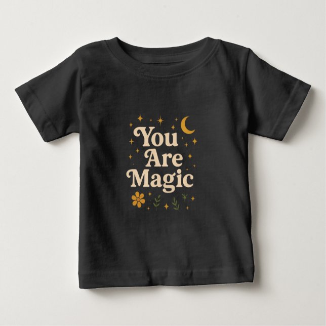 Camiseta Para Bebê You Are Magic - Inspirational Star Design with Pos (Frente)