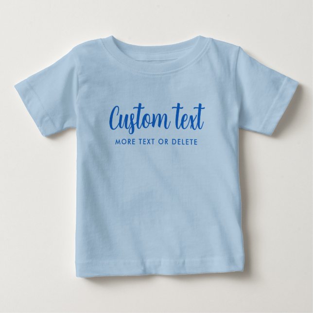 Camiseta Para Bebê Your Custom Text Photo Script Template Light Blue (Frente)