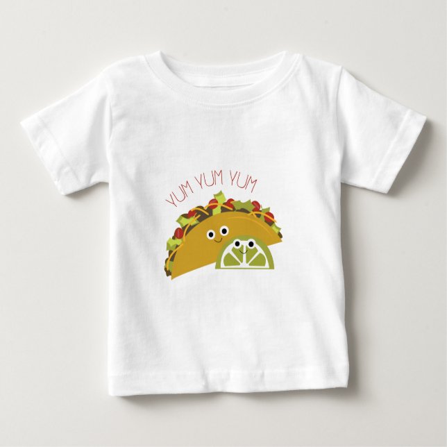 Camiseta Para Bebê Yum Yum Taco (Frente)
