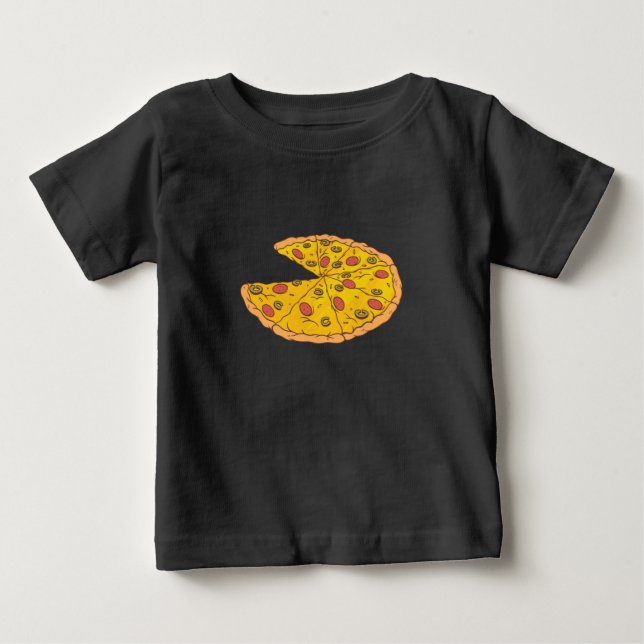 Camiseta Para Bebê Yummy Sliced Pizza Design (Frente)
