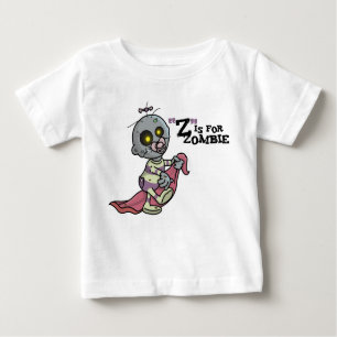 Camiseta Para Bebê "Z" é para o t-shirt infantil do zombi (meninas)
