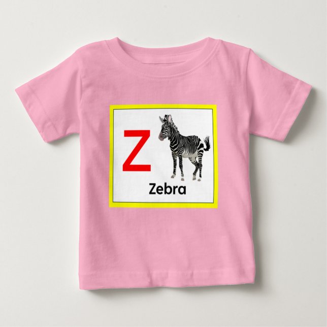 Camiseta Para Bebê Z é para Zebra (Frente)