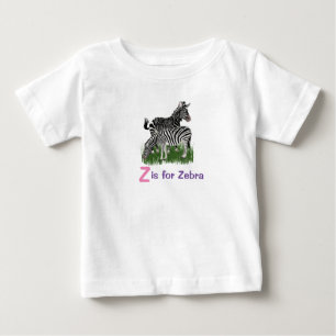 Camiseta Para Bebê Z é para Zebra Cute Animal Girl 