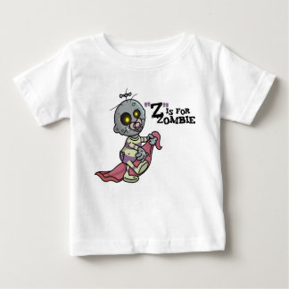 Camiseta Para Bebê "Z" é para Zombie com T-Shirt em Aberto (Girls)
