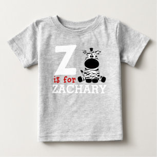 Camiseta Para Bebê Z é personalizado para o nome do Zachary & Kids