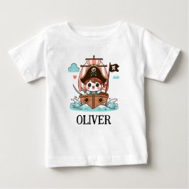 Camiseta Para Bebê Zarpem para Aventura! Pirata Mirim