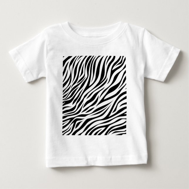 Camiseta Para Bebê Zebra Animal Skin Impressão Pattern-15391 (Frente)