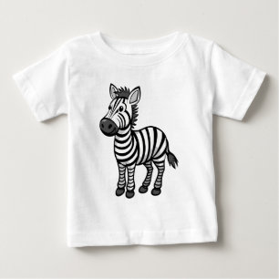 Camiseta Para Bebê Zebra de desenho animado fofo – Adorável animal de