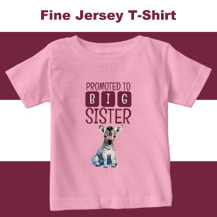 Camiseta Para Bebê Zebra fofa irmã mais velha rosa