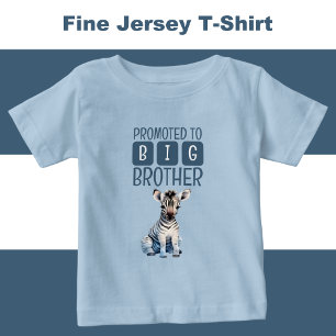 Camiseta Para Bebê Zebra fofo irmão mais velho azul