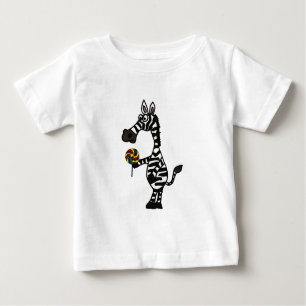 Camiseta Para Bebê Zebra Funky do BB com um equipamento do bebê do