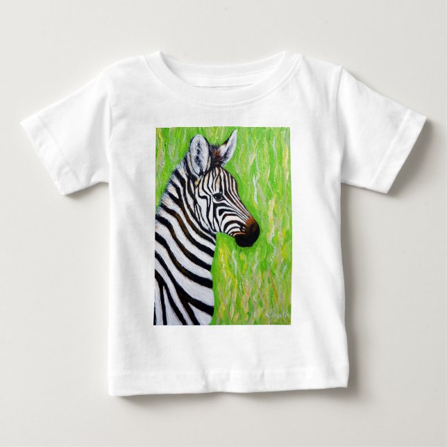 Camiseta Para Bebê Zebra Painting (Frente)