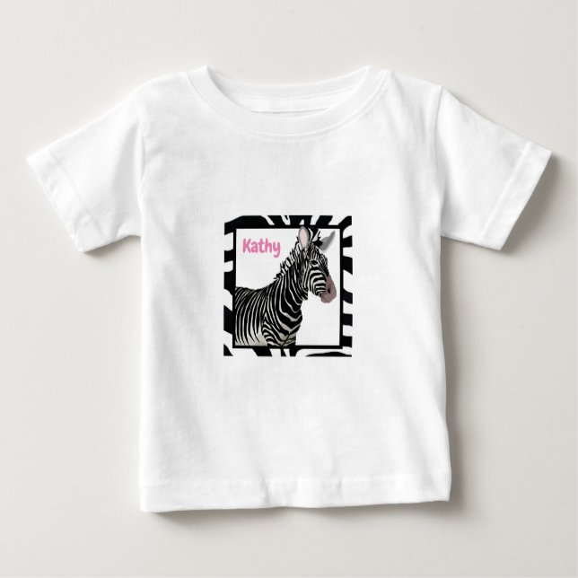 Camiseta Para Bebê Zebra Zoo Baby Girl T-Shirt (Frente)