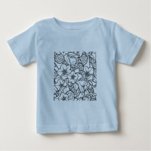 Camiseta Para Bebê Zendoodle florido