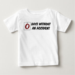 Camiseta Para Bebê Zero Dias Sem Acidente Bebê Divertido
