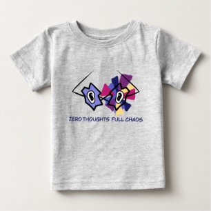 Camiseta Para Bebê Zero Pensamentos Caos Total Óculos Abstratos Engra