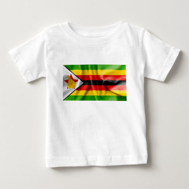 Camiseta Para Bebê Zimbabwe Flag Baby Fine Jersey T-Shirt (Frente)
