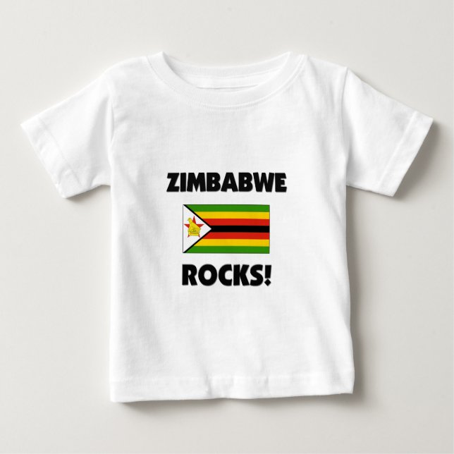 Camiseta Para Bebê Zimbabwe Rocks (Frente)