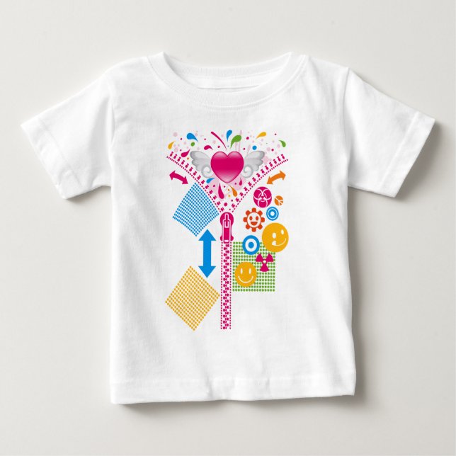 Camiseta Para Bebê Zipper_Heart (Frente)