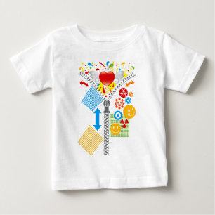 Camiseta Para Bebê Zipper_Heart