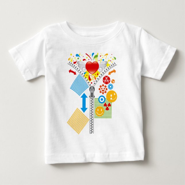 Camiseta Para Bebê Zipper_Heart (Frente)