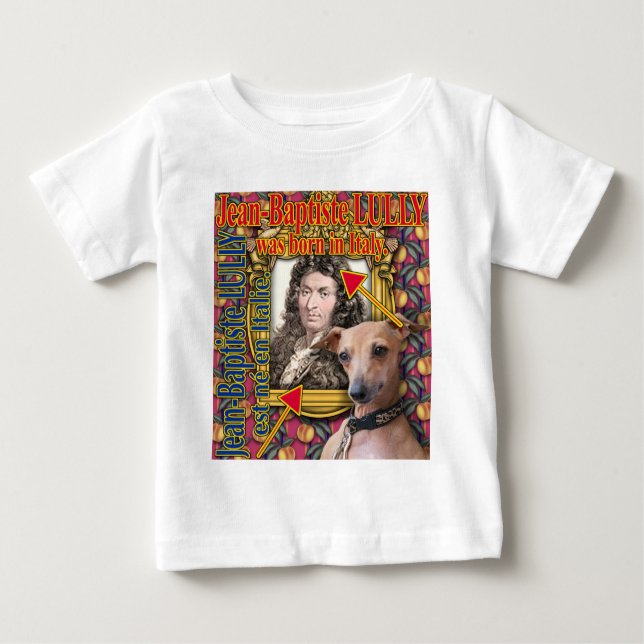Camiseta Para Bebê ZoeSPEAK - LULLY foi nascer na Itália. (Frente)