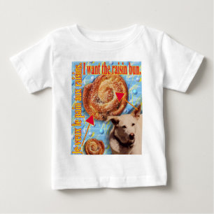 Camiseta Para Bebê ZoeSPEAK - Quero o pão de passas.