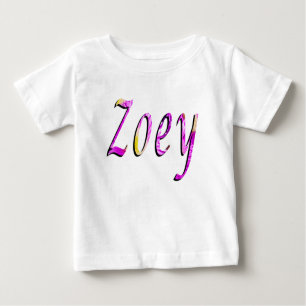Camiseta Para Bebê Zoey, Name, Logo, Baby Girls Pink Raglan T-shirt