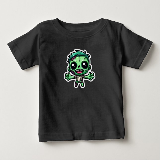 Camiseta Para Bebê Zombie engraçado (Frente)