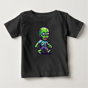 Camiseta Para Bebê Zombie Halloween engraçado de 8 bits