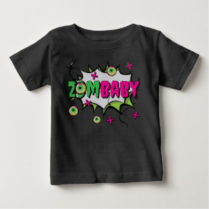 Camiseta Para Bebê Zombie Pun Zombie Cute "ZomBaby"