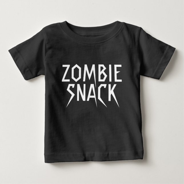 Camiseta Para Bebê Zombie Snack (Frente)