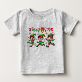 Camiseta Para Bebê Zoomie Elves Natal