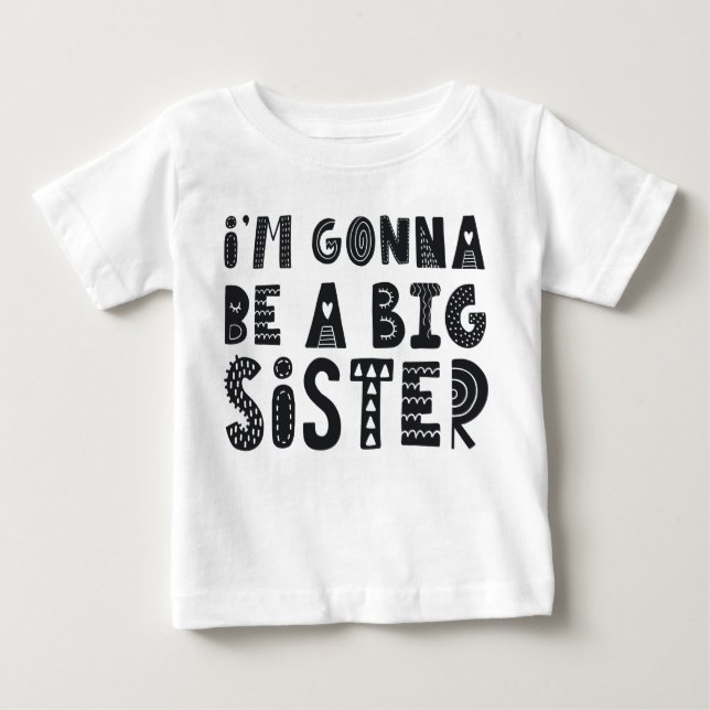 Camiseta Para Bebê Zwanger: I'm gonna be a big sister (Frente)