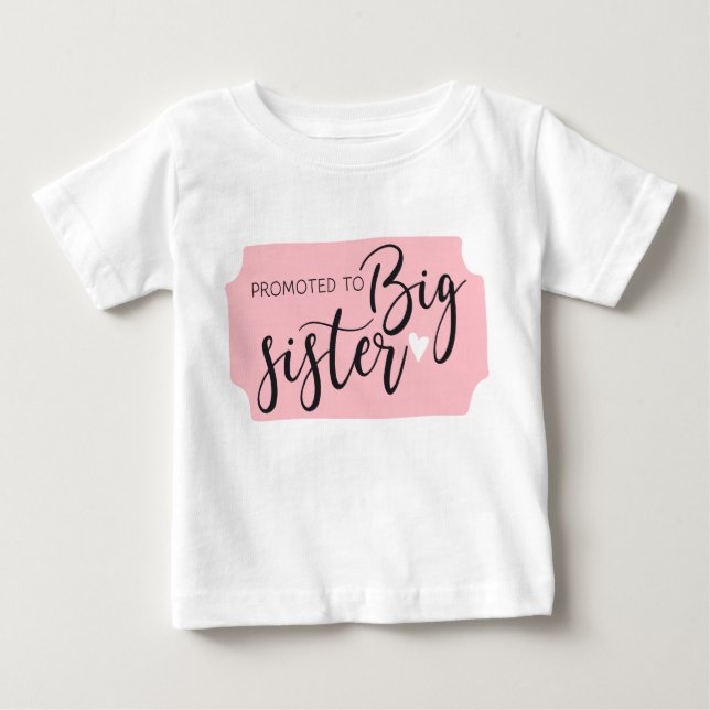 Camiseta Para Bebê Zwanger: Promoted to big sister (Frente)