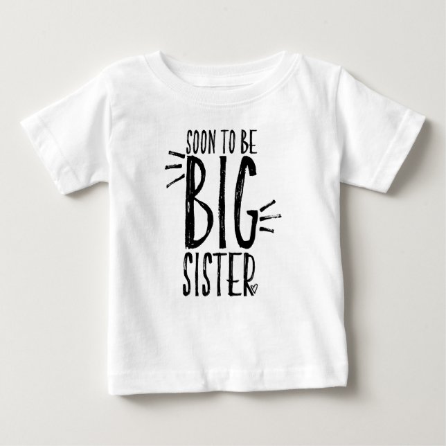 Camiseta Para Bebê Zwanger: Soon to be BIG sister (Frente)