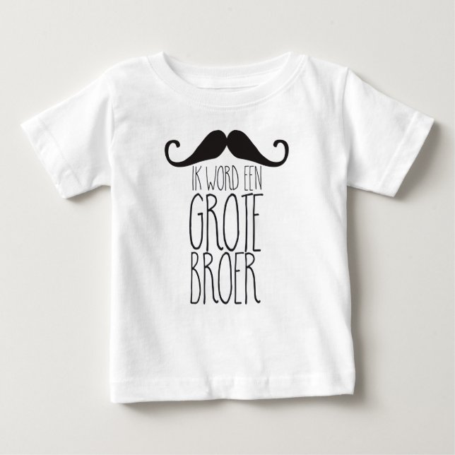 Camiseta Para Bebê Zwangerschapsaankondiging: Ik word een grote broer (Frente)