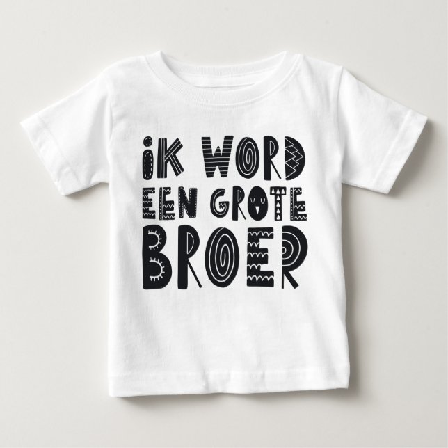 Camiseta Para Bebê Zwangerschapsaankondiging: Ik word een grote broer (Frente)