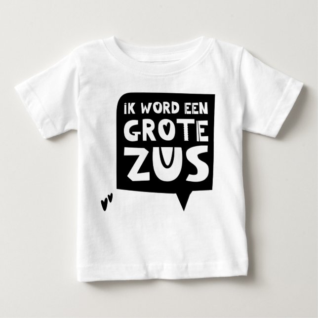 Camiseta Para Bebê Zwangerschapsaankondiging: Ik word een grote zus (Frente)