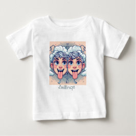 Camiseta Para Bebê Zwillinge Kunst Einzigartiges Design