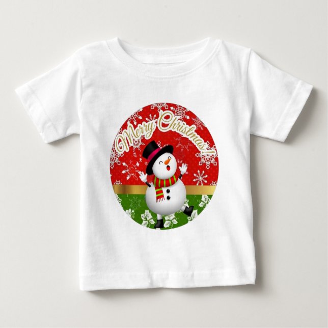  Camiseta para Bebês em Jersey Fina-Natal (Frente)