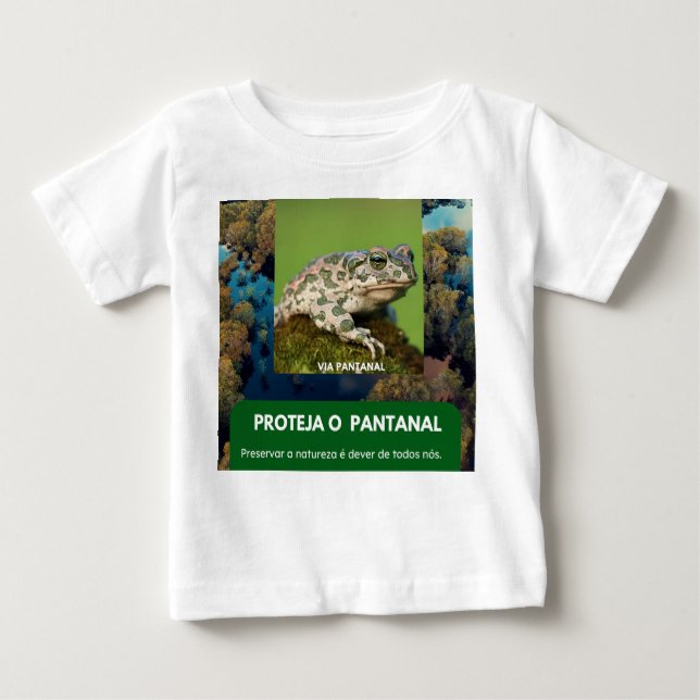 Camiseta para Bebês em Jersey Fina Via Pantanal  (Frente)
