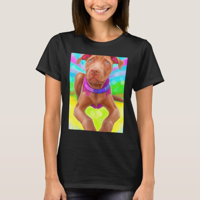 Camiseta Para Cachorro Cachorro Cachorro Estilo De Arte Cão (Frente)