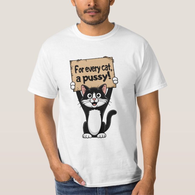 Camiseta Para cada gato, uma buceta! (Frente)