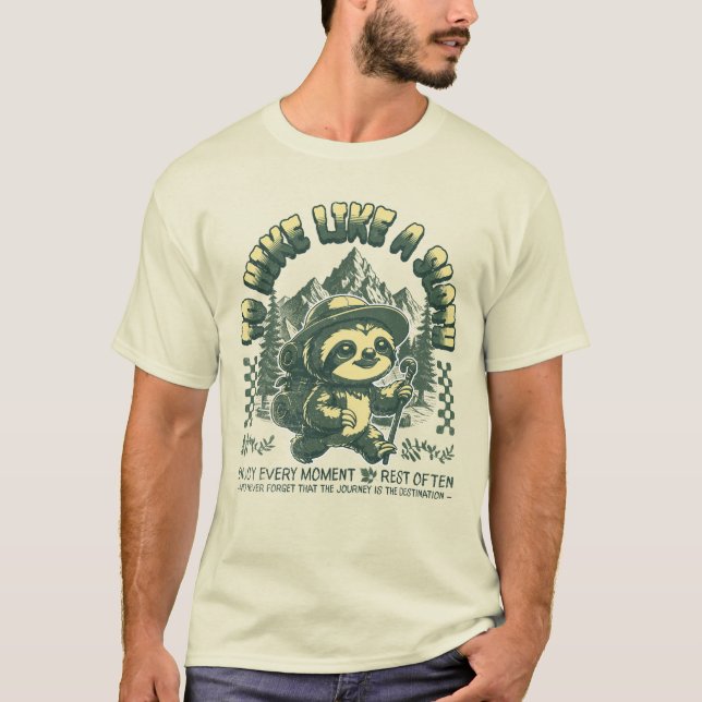 Camiseta Para caminhar como uma Montanha Motivadora Engraça (Frente)