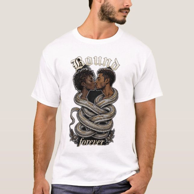 Camiseta para Casais Bound Forever — Dele (Frente)
