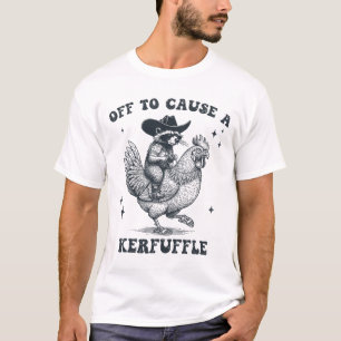 Camiseta Para Causar Uma Confusão Mapache Galinha Galo 