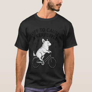 Camiseta Para Causar uma Confusão Meme Corgi Fofo de Bicicl