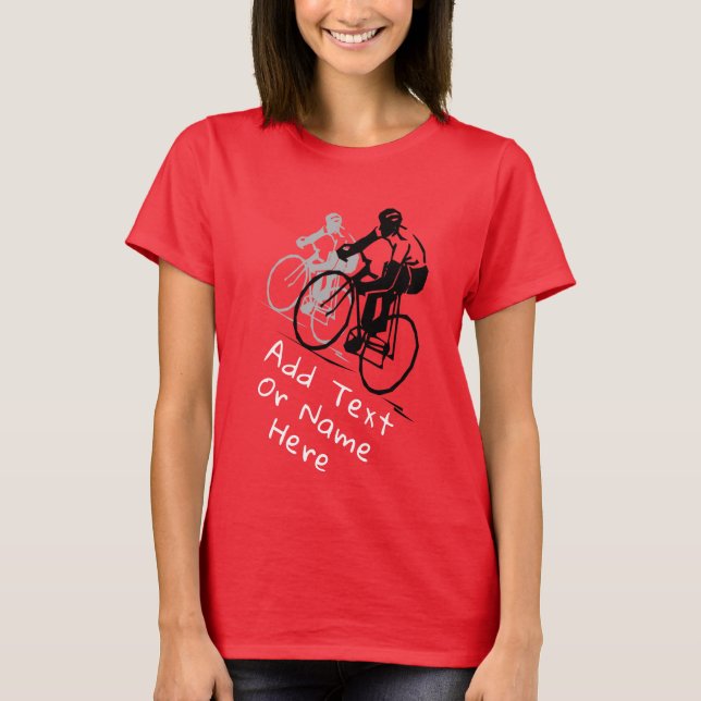 Camiseta Para ciclismo de amantes. Personalizar T-Shirt (Frente)