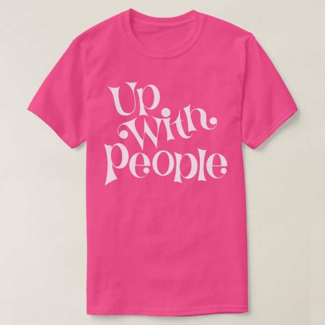 Camiseta Para cima com Pessoas brancas (Frente do Design)